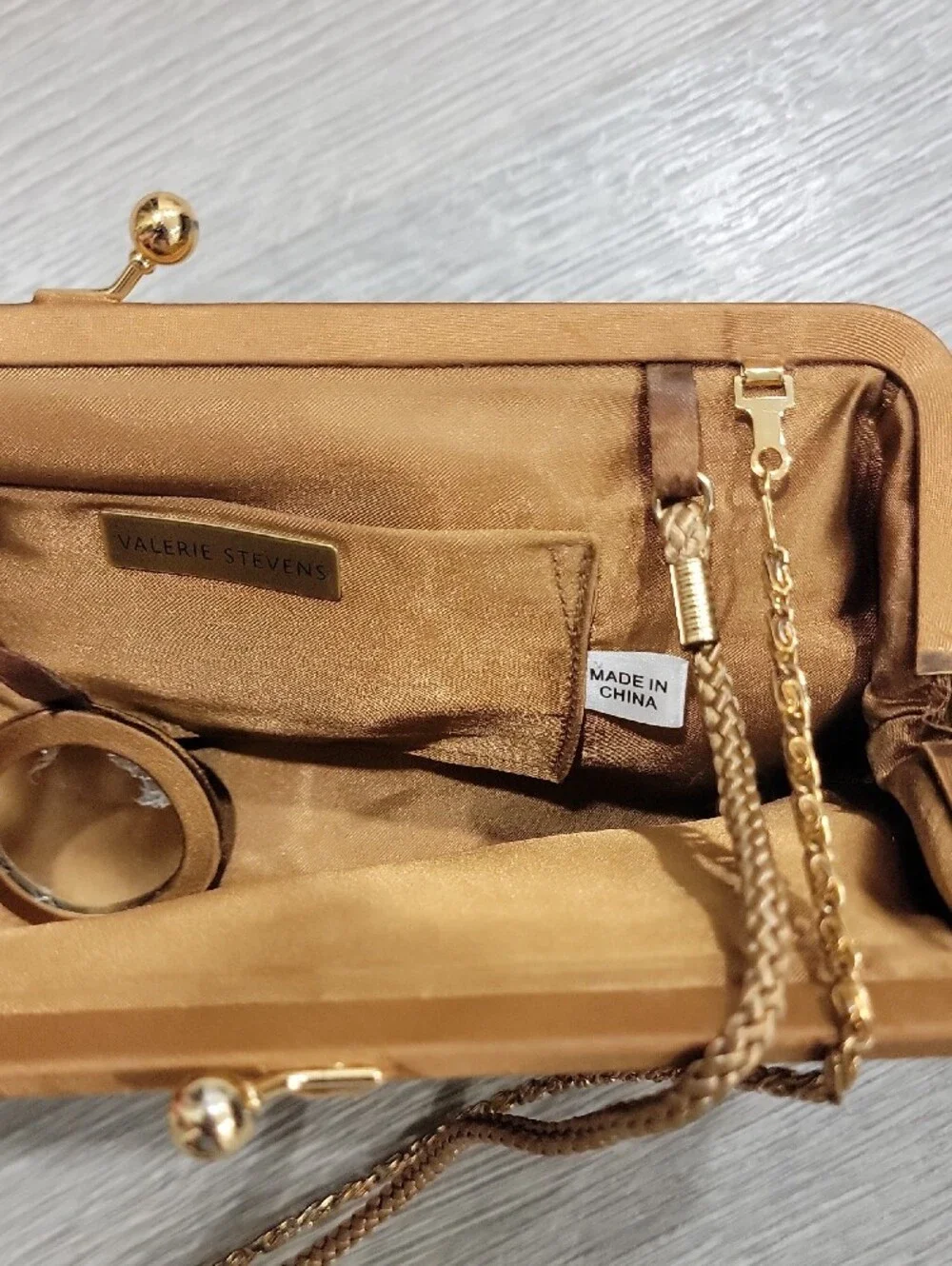 Valerie Stevens Gold Sequin Woven Clutch